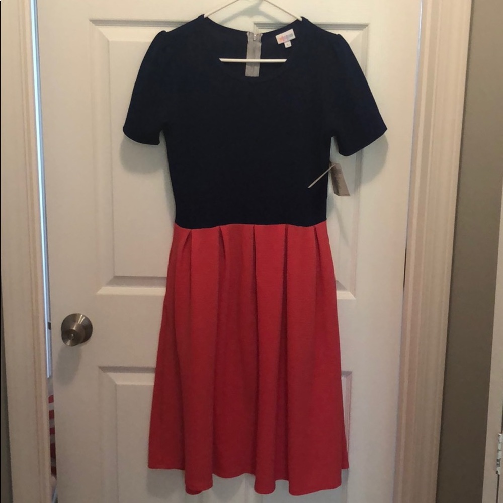 Lularoe Amelia dress -red and blue
